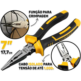 Alicate Bico Meia Cana Reto Cromo Vanádio Com Isolação Até 1000v 7 Polegadas Para Eletricista Vonder em Oferta na Shopee