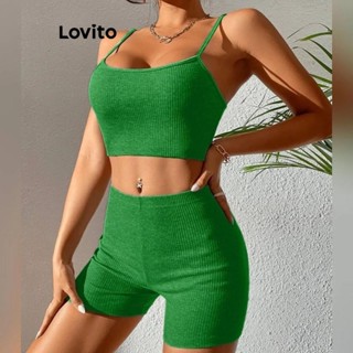 Lovito Conjunto Esportivo Básico Liso Casual Para Mulheres LNL43074