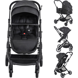Carrinho de Bebe Moises com Bebe Conforto Kiddo Zig Zag Preto em Oferta na Shopee
