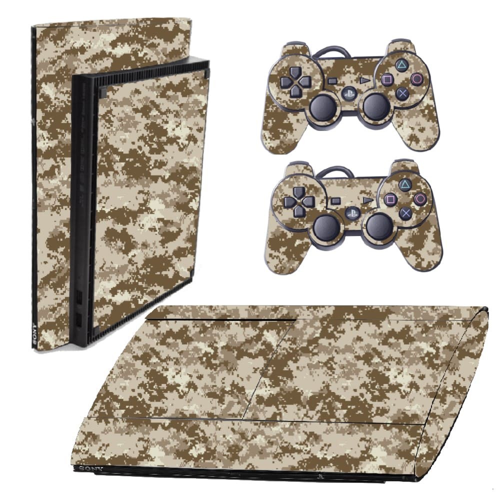 Skin PS3 Super Slim Playstation Adesivo Película Protetora Sticker Camo Digi Desert