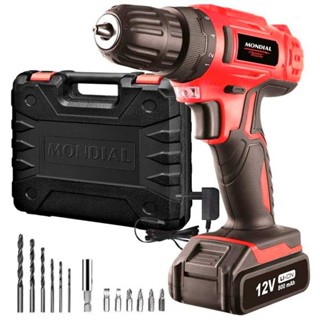 Furadeira Parafusadeira 3/8" a bateria 12 volts c/ maleta e acessórios - FPF-06M - Mondial (110V/220V)