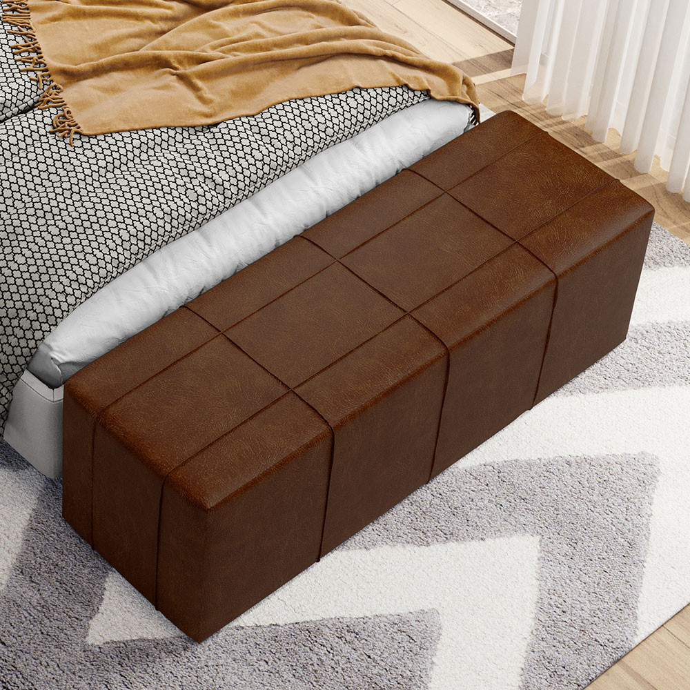 Puff Decorativo Living Sala de Estar 160 cm Roma W01 Couríssimo Marrom - Lyam