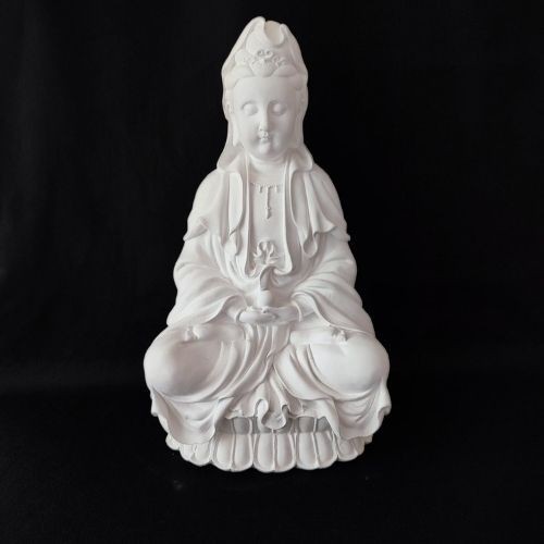 Imagem Kuan Yin Deusa da Compaixão - 40x20x22cm em Gesso para Pintar Gigante