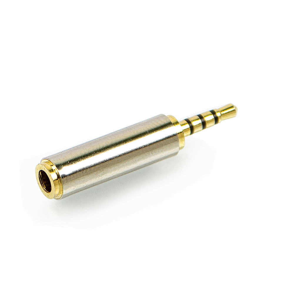 Adaptador P2 Fêmea Para P1 Macho - Banhado em Ouro