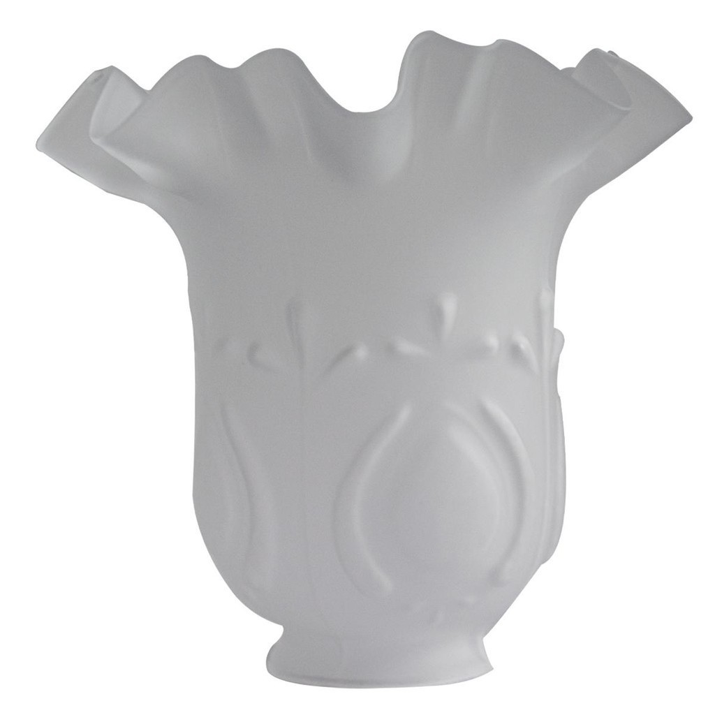 Imagem Vidro Tulipa Rei Fosco Lustre Luminária Abajur - Bocal 5,5cm