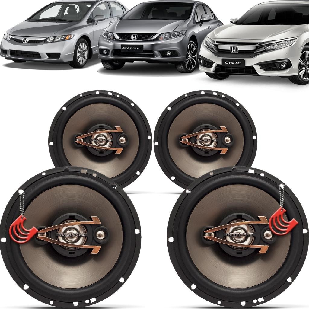 Kit Alto Falantes Dianteiros e Traseiros Honda Civic 2006 até 2021 - Hurricane Platino 640w em Oferta na Shopee