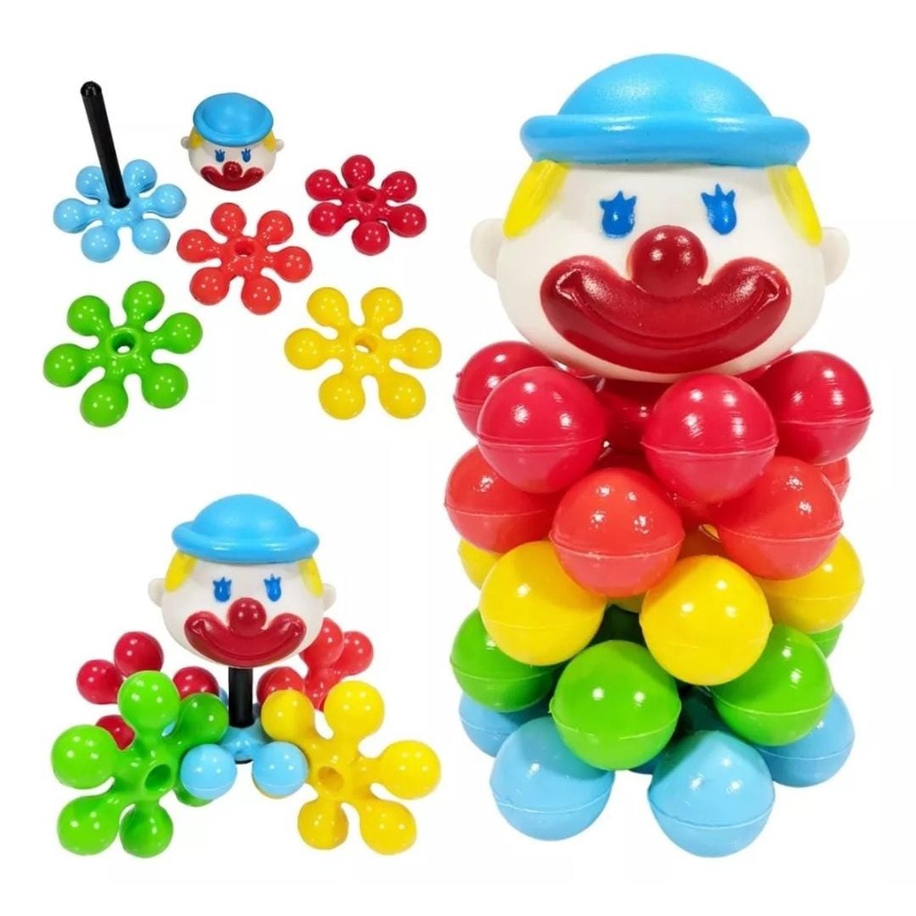 Brinquedo Palhaço Esfera Educativo Infantil Monta e Desmonta - Envio Imediato -