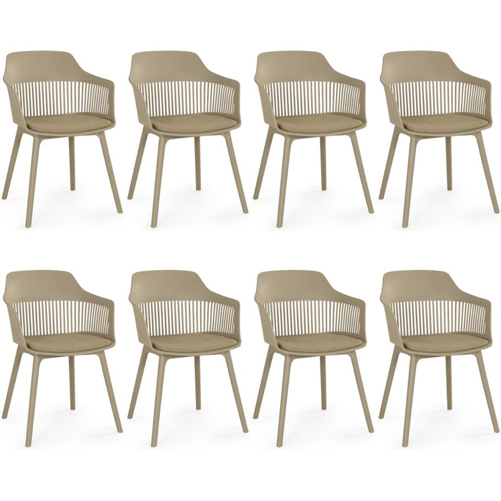 Kit 8 Cadeiras de Jantar Estofada Marcela em Oferta na Shopee