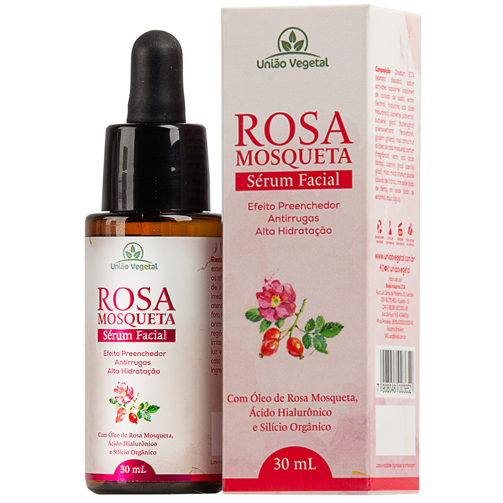 Sérum Facial Rosa Mosqueta – Hidratação, Antirrugas, Clareador de Manchas e Firmeza da Pele 30ml