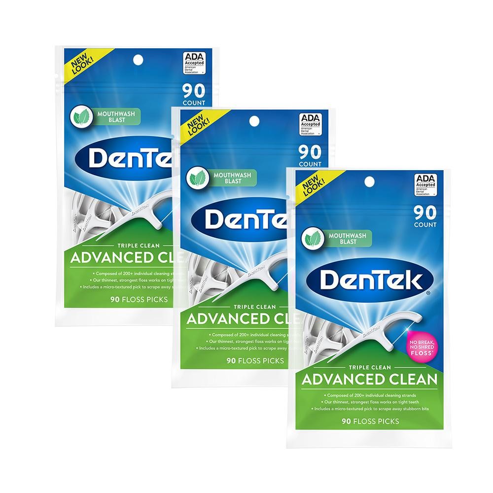 Kit Fio Dental DenTek Floss Picks Triple Clean Advanced Clean 270 unidades em Oferta na Shopee