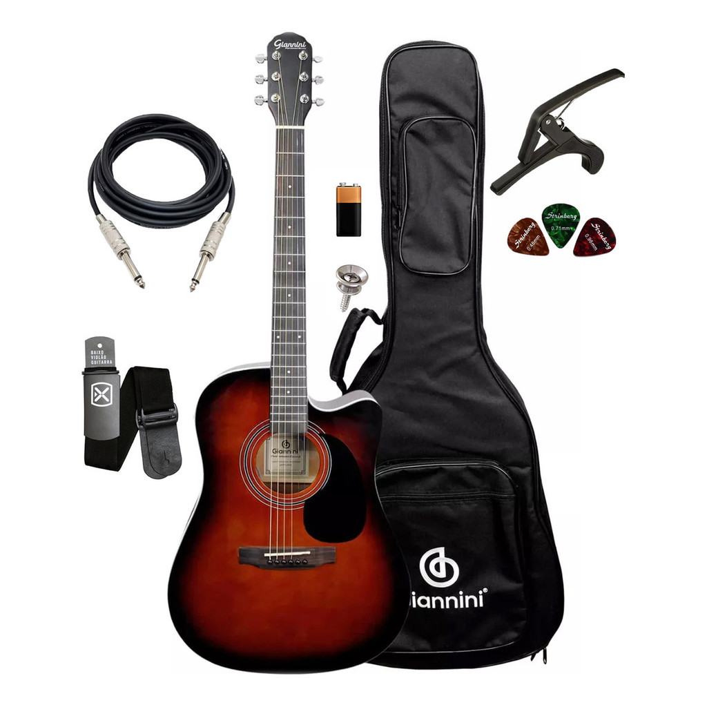 Violão Giannini Drc Dlx Sbg Equalizador Fishaman Acessorios
