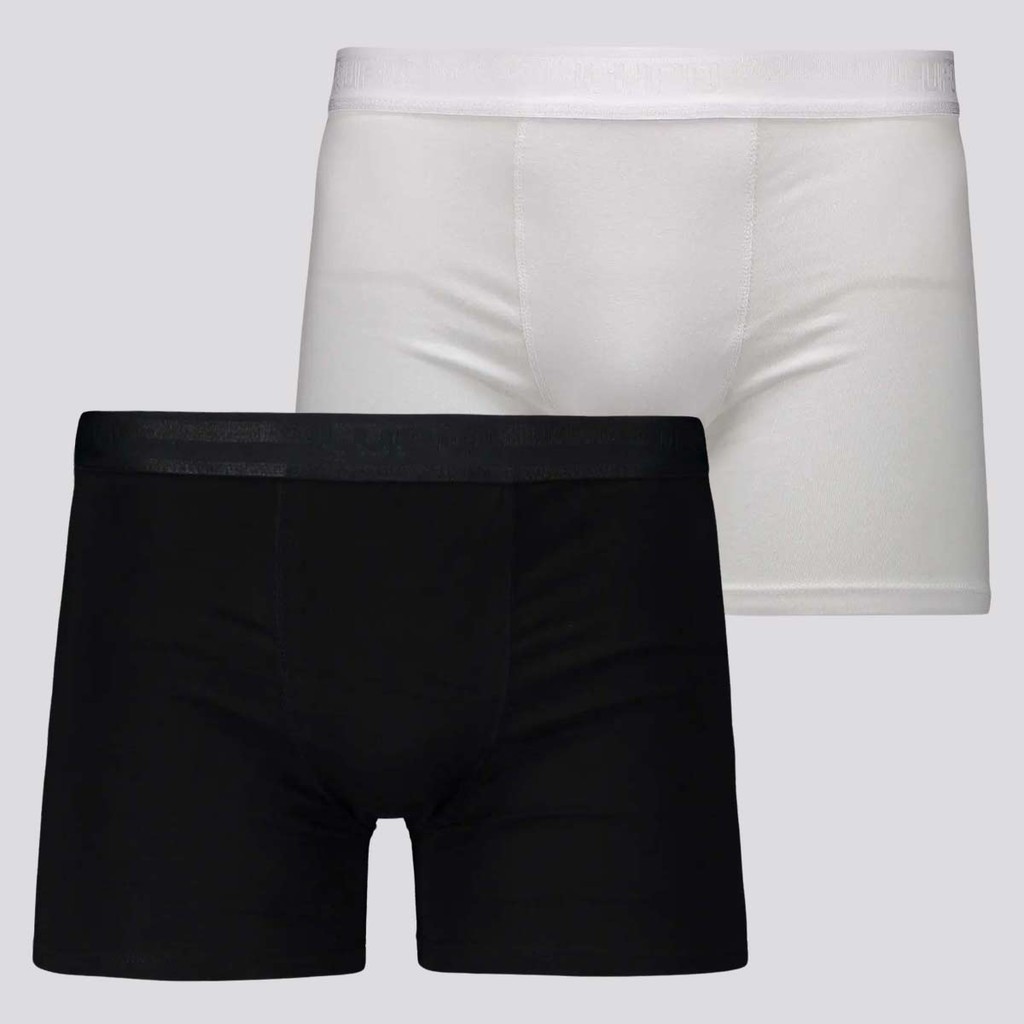 Kit 2 Cuecas Lupo Boxer Elastic Branca e Preta em Oferta na Shopee