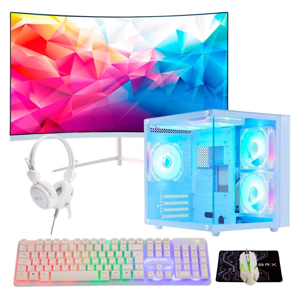 Computador Pc Gamer Aquário Intel core I7, 16gb Ram, 480ssd, Placa de Video 4gb Tela 27 curva wifi em Oferta na Shopee