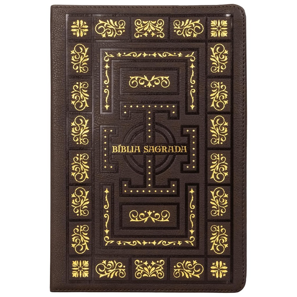Bíblia Sagrada Católica | NTLH | Letra Grande | Leitura Perfeita | Molduras | Couro Marrom