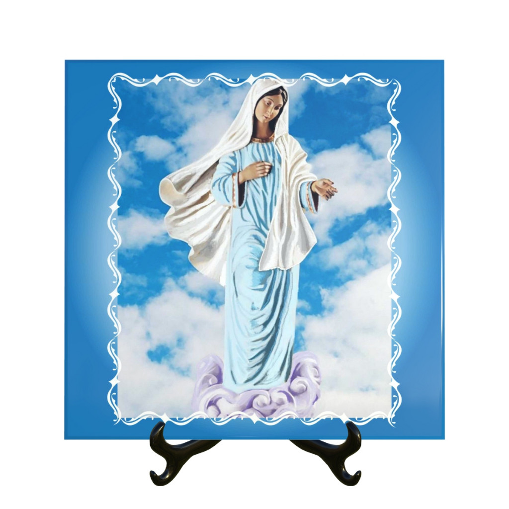 Quadro Azulejo Nossa Senhora Rainha da Paz vários tamanhos decoração presente religioso católico