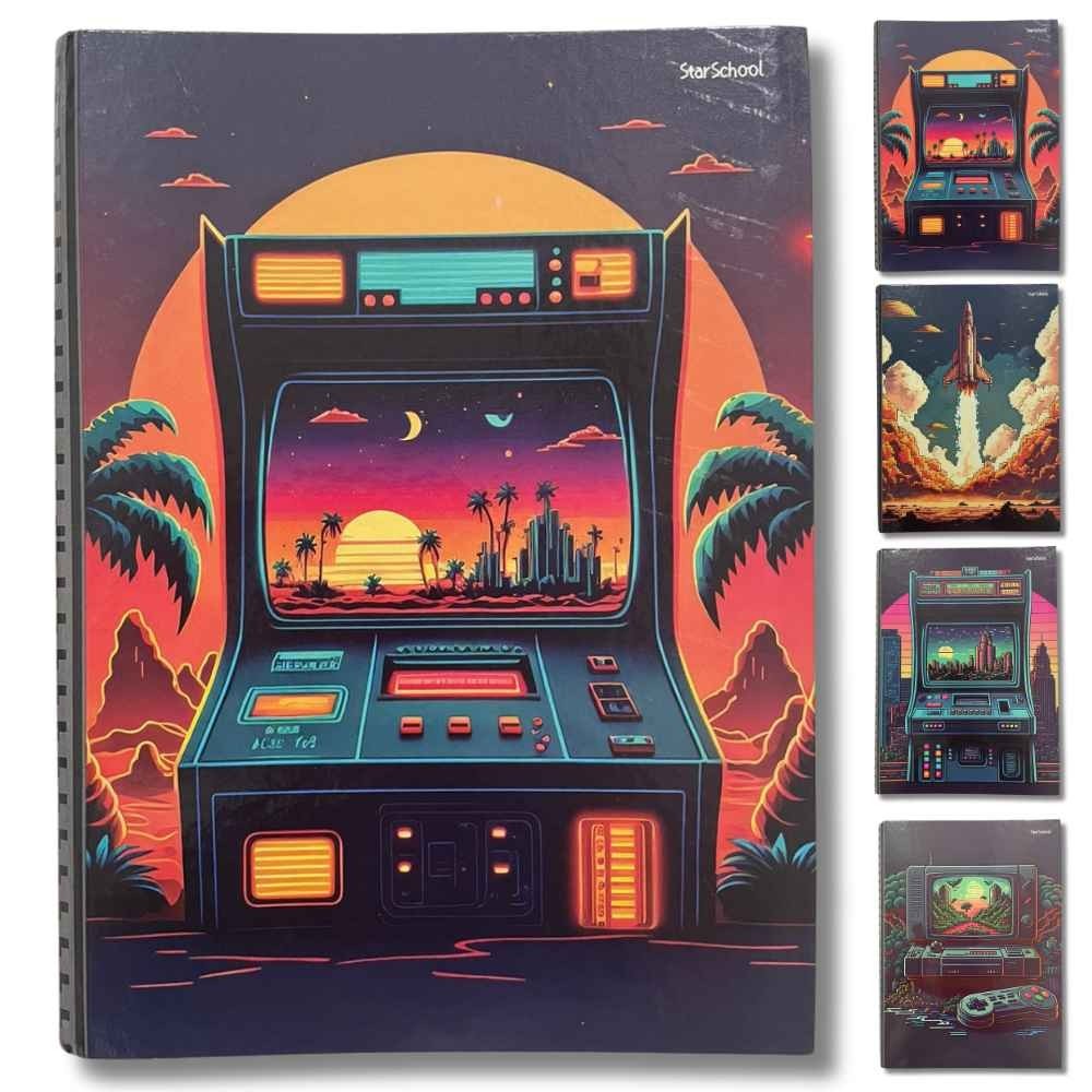 Caderno Brochurão Grande Capa Dura 80 fls  - Game - StarSchool em Oferta na Shopee