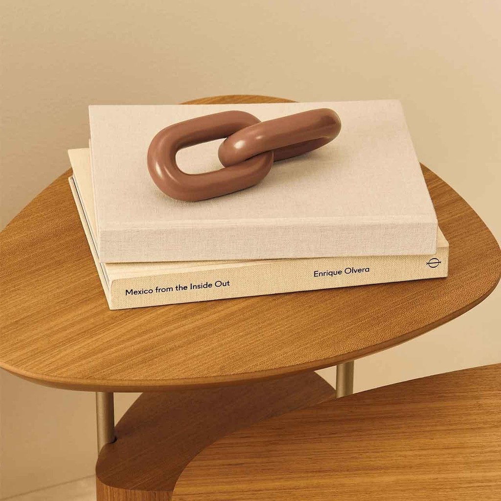 Escultura Elos Decorativa em Cerâmica Nude 7x18 cm- D'Rossi