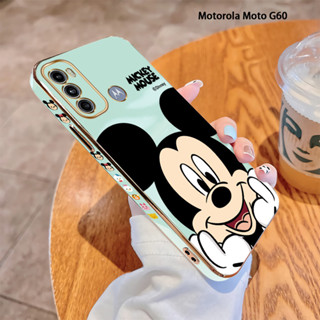 Para Motorola Moto G60 G40 Fusion G53 G52 G50 5G G30 G10 G22 Face Holding Mickey Luxury Plating TPU Capa Macia Câmeras Completas Protetora À Prova De Choque Telefone