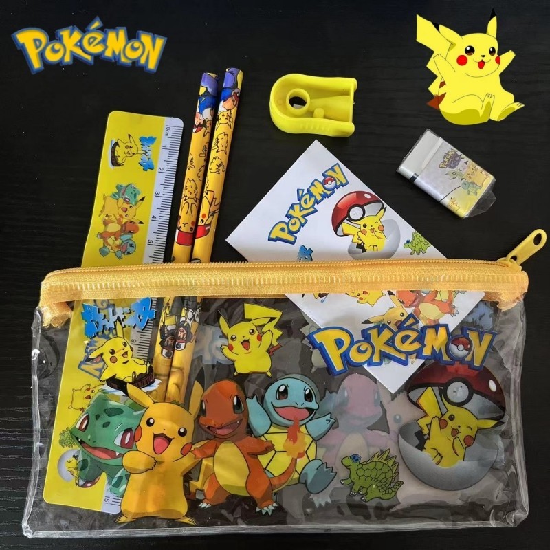 Novo Conjunto De Papelaria Pokémon Apagador De Lápis Bloco De Notas Para Estudantes Doll Toys Holiday Birthday Gift em Oferta na Shopee