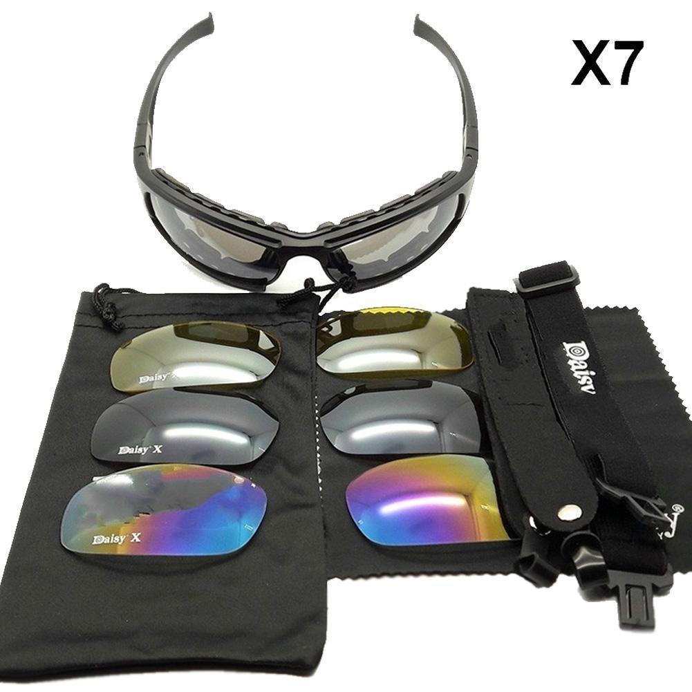 Óculos Militares Daisy X7 Polarizados De 4 Lentes Para Ciclismo Tático De Motocicleta Z8U6