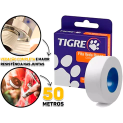 Fita Veda Rosca Anti Vazamento Para Tubos E Conexões Pvc Metal Plástico 18mm x 50m Tigre