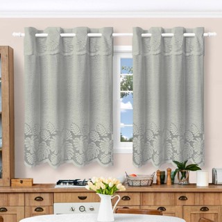 Cortina em Renda Jacquard Costela de Adão 1,25x2,50m Decoração Cozinha em Oferta na Shopee