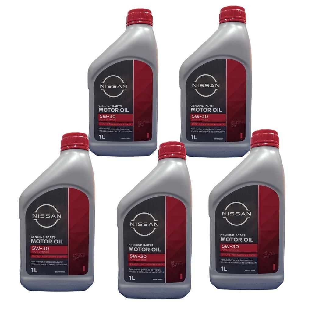 Combo 5 Litros Óleo do Motor Original Nissan 5W30 GF5 API SN 100% Sintético Aplicado nos Veículos (Tiida, March, Livina) em Oferta na Shopee