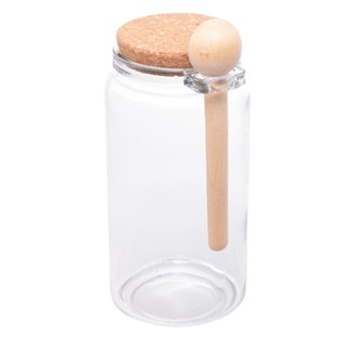 Porta Mantimento Lyor Redondo de Vidro com Tampa e Colher 1L