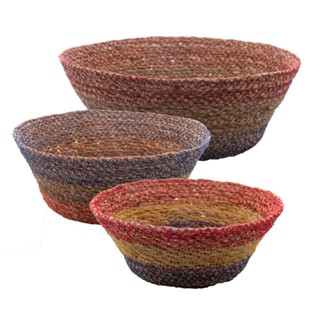 3 Cestas Redondas Wolff de Fibra Natural Colorido em Oferta na Shopee