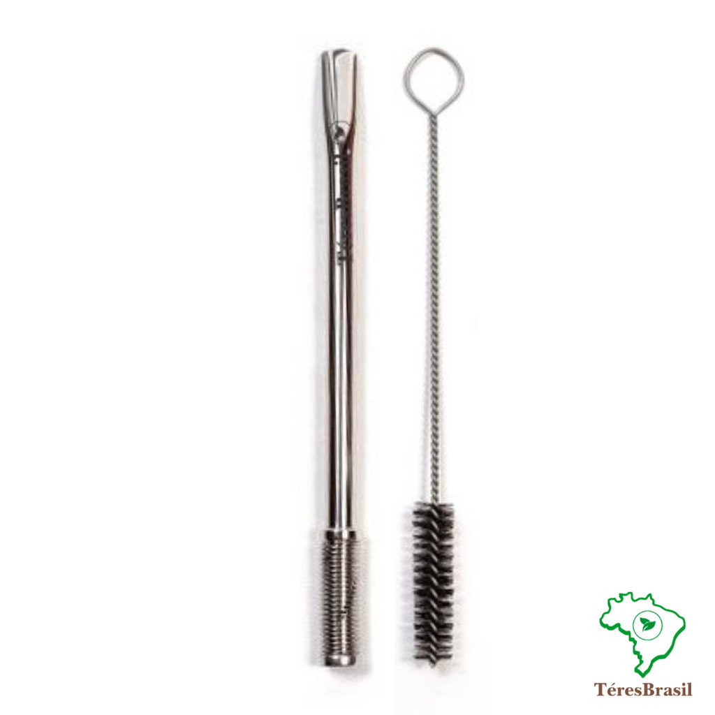 Bomba de mola e parafuso redondinha inox Polido para Tereré da Téres Brasil