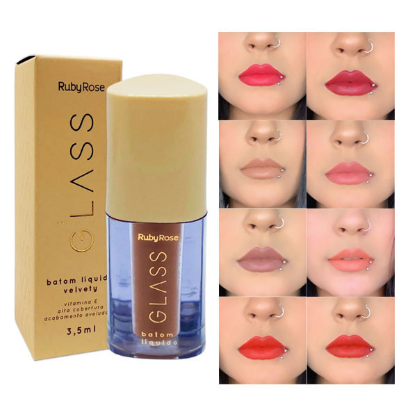 Batom Liquido Velvety Ruby Rose Glass HB578