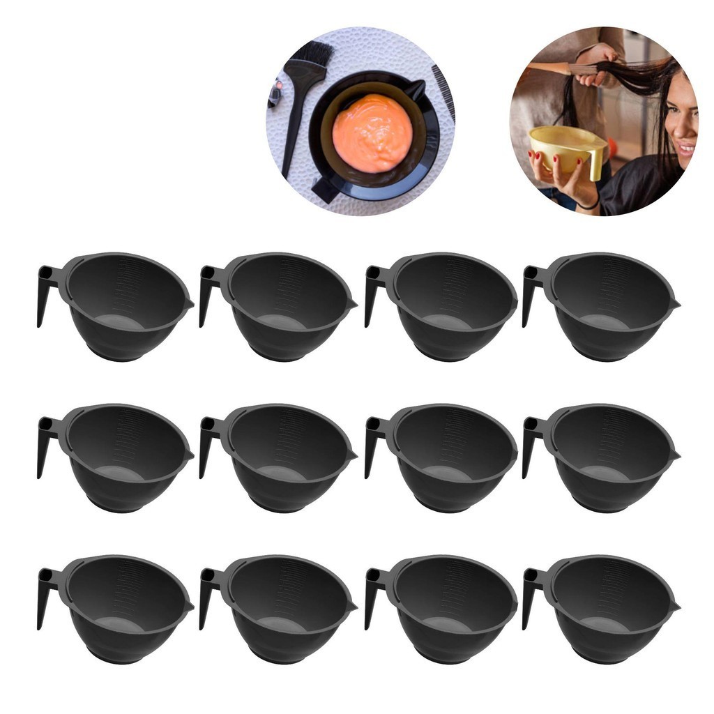 Kit 12 Tigela Cumbuca Coloração E Química Cumbuca C/ Suporte