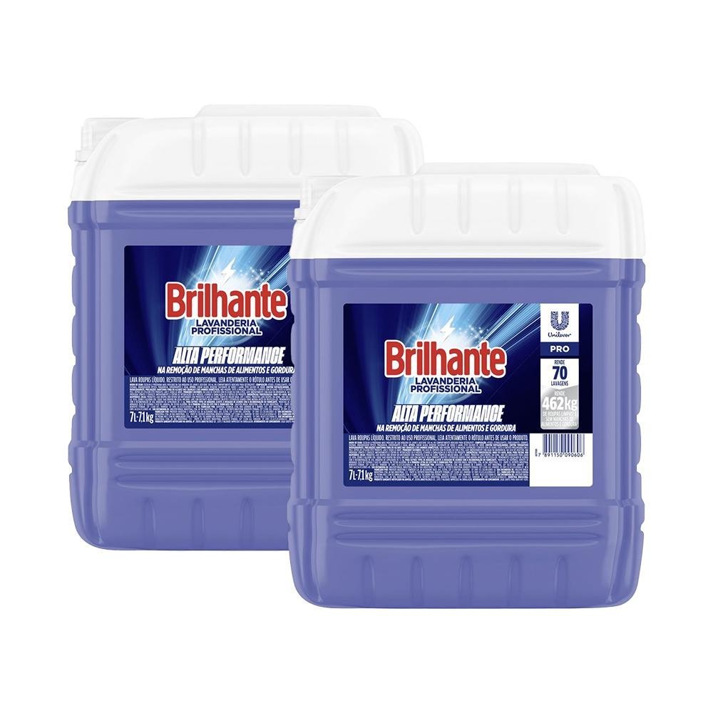 Kit com 2 Sabão Líquido Brilhante Alta Perfomance 7L cada em Oferta na Shopee