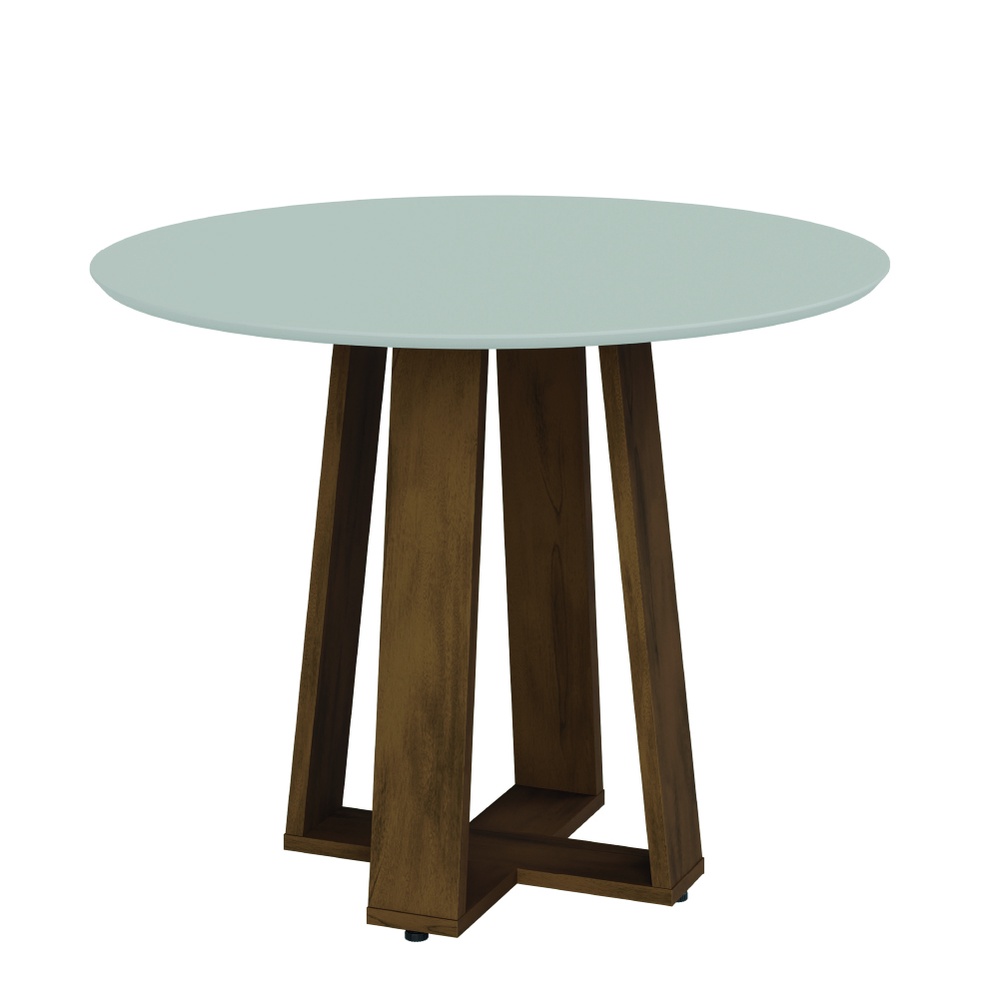 Mesa Redonda Dobuê Athenas Cedro / Off White em Oferta na Shopee