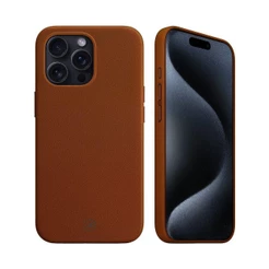 Capa Case Capinha Couro Dual Marrom p/ iPhone 15 Pro Gshield – Sofisticação e Proteção
