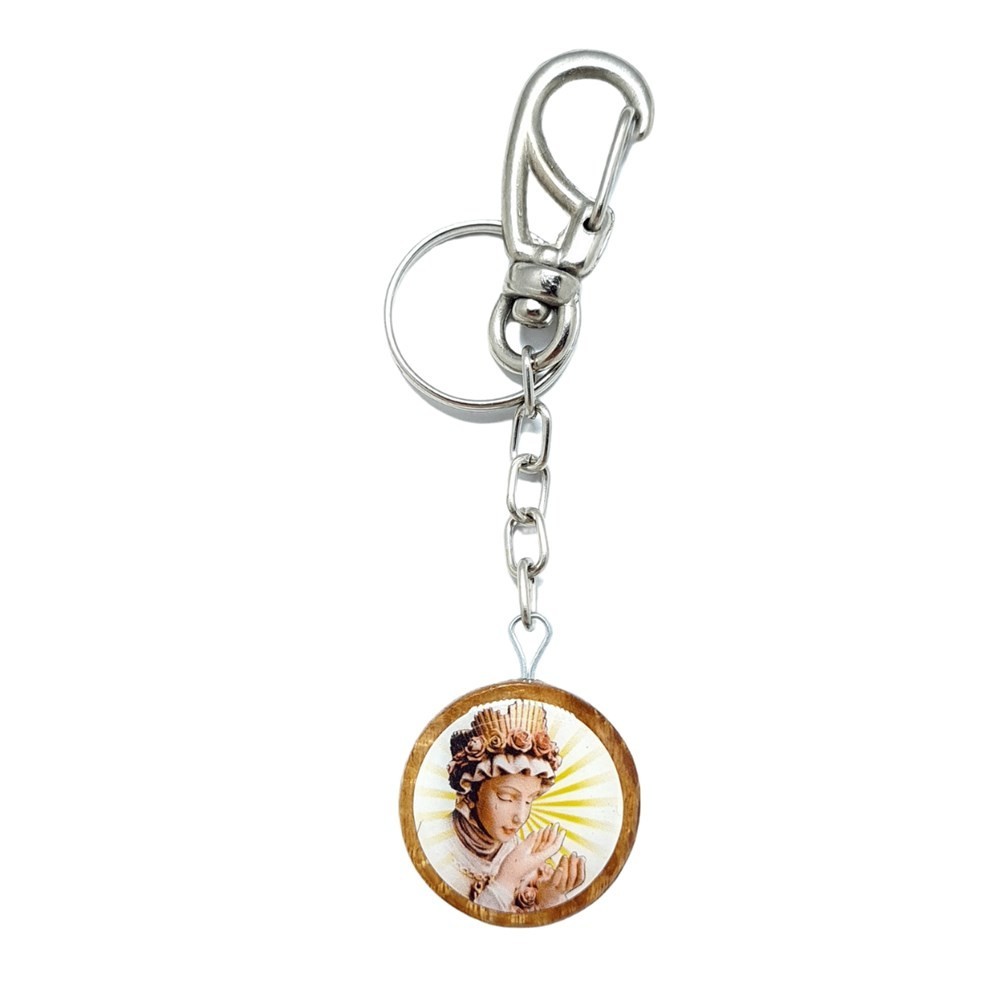 Chaveiro Medalha de Nossa Senhora da Salette em Madeira 3 cm em Oferta na Shopee