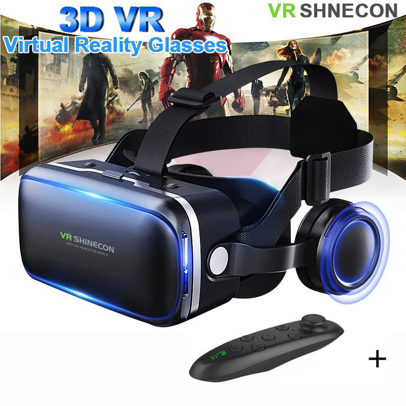 Óculos Shinecon 6 Fone de Ouvido SHINECON VR, Oculos VR Ajustáveis, Oculos de Realidade Virtual Compatíveis com iPhone e Android, Presente para Crianças e Adultos