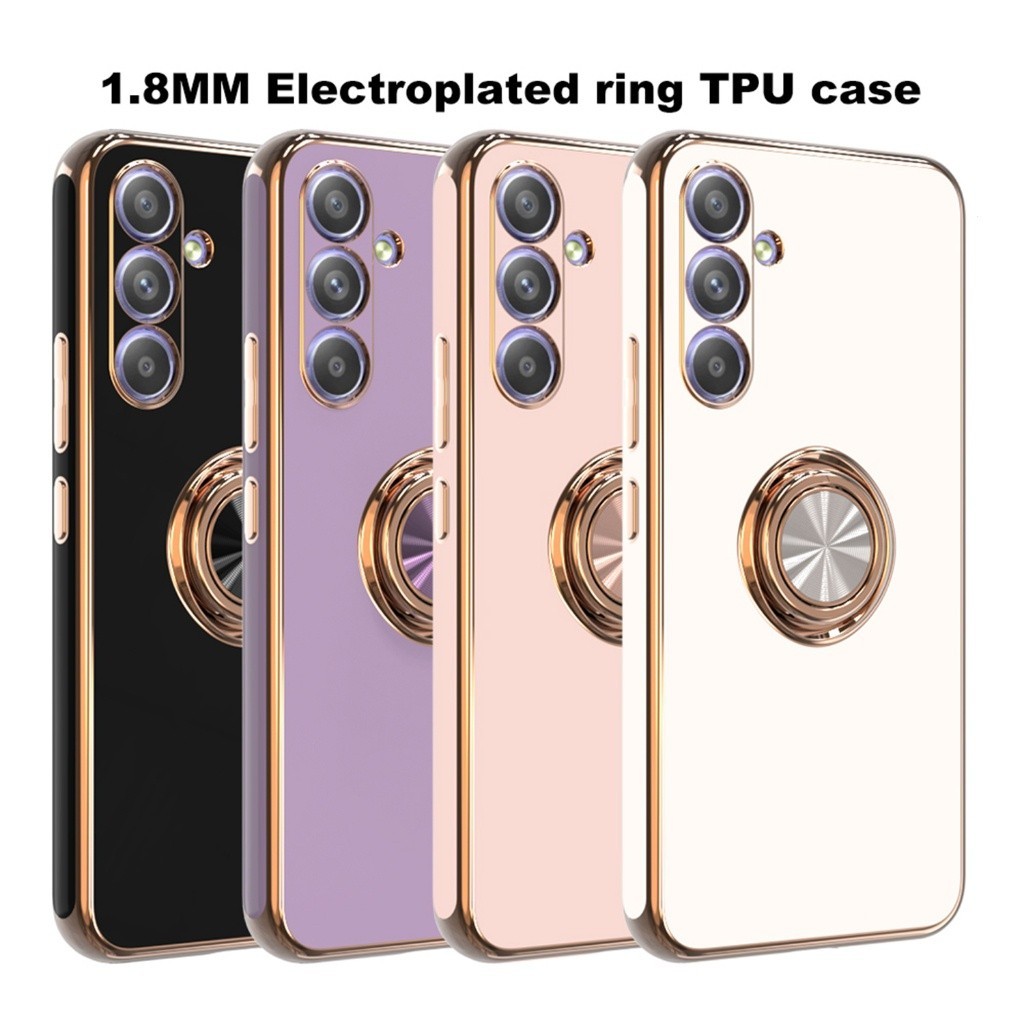 Capa De Telefone Para Samsung A15 A55 A35 A05s A05 A25 A06 A16 A36 A26 A56 Com Suporte De Anel De Dedo Silicone Macio