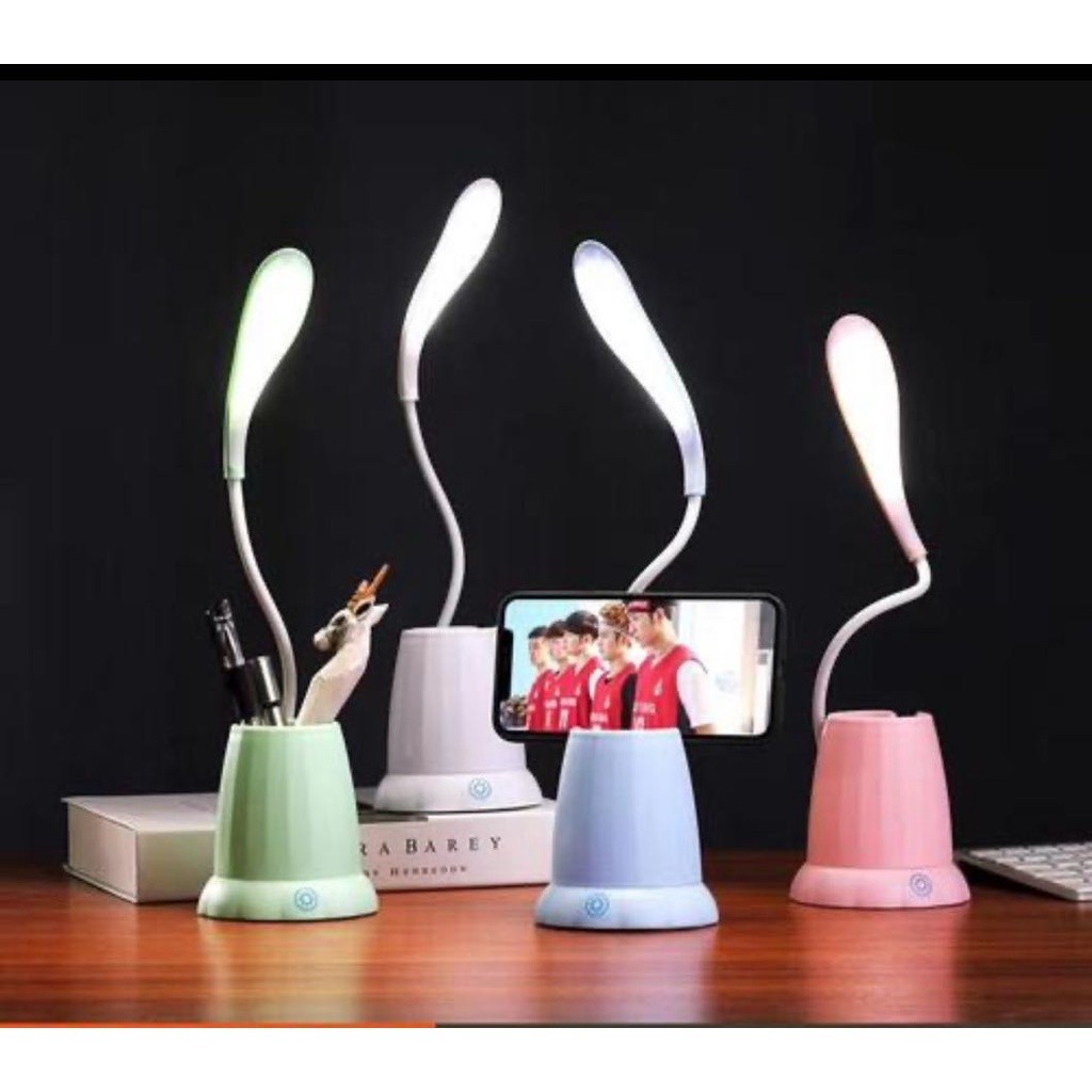 Luminária Abajur de Mesa Sofisticada Flexivel Touch Sem Fio 3 Níveis de Luz 18 Led