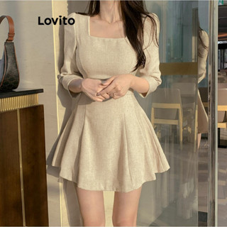Lovito Vestido Básico Liso Elegante Para Mulheres LNE43382