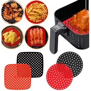 Tapete para assar de Silicone Antiaderente Air fryer Redondo/Quadrado em Oferta na Shopee
