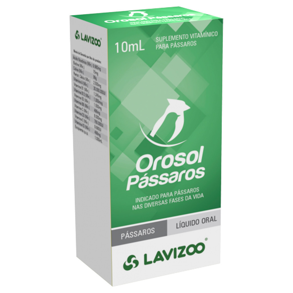 Orosol para Pássaros Lavizoo Suplemento Vitamínico - 10 mL em Oferta na Shopee