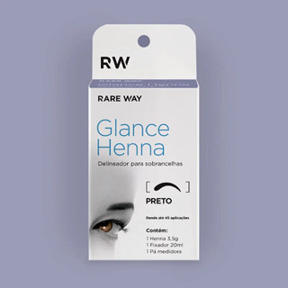 Henna para Sobrancelhas Glance Preto Rare Way