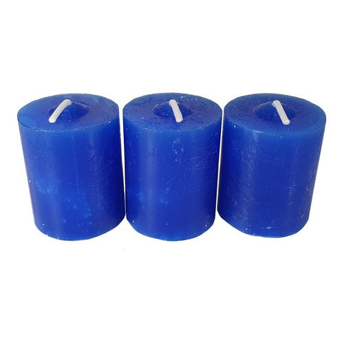 Kit 3 Velas Aromáticas Perfumadas Com Aroma De Alecrim Cor Azul em Oferta na Shopee