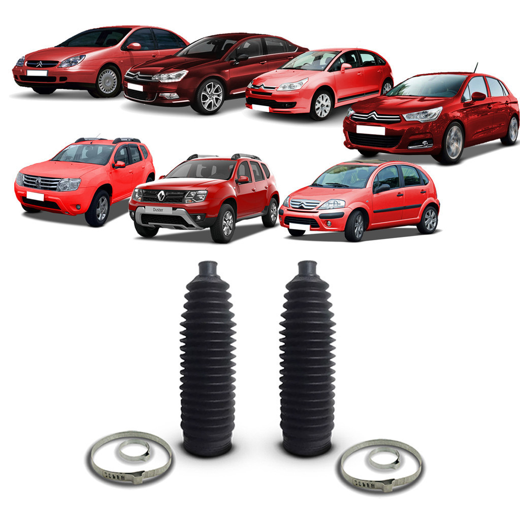 Par Kit Coifa Guarda Pó Caixa Direção Dianteiro Suspensão Dianteira Citroen C3 C4 C5 Renault Duster