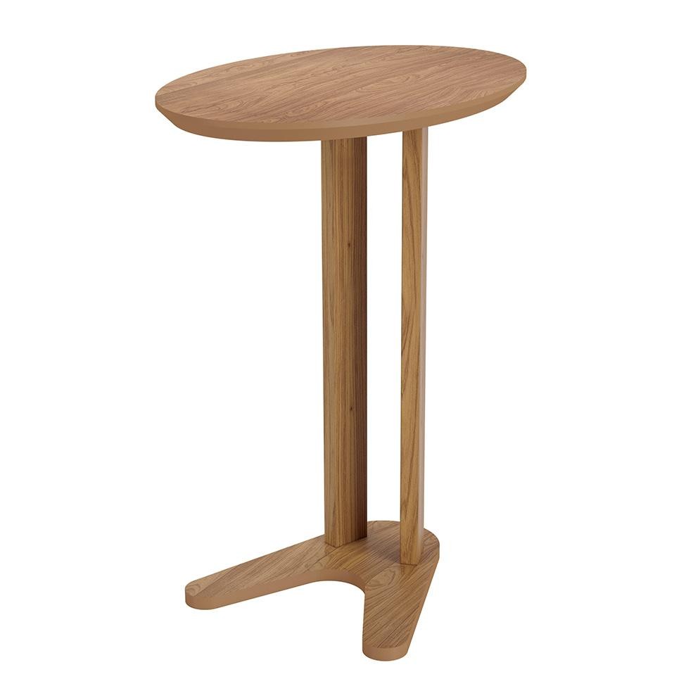 Mesa Lateral Oval Selene Freijó em Oferta na Shopee