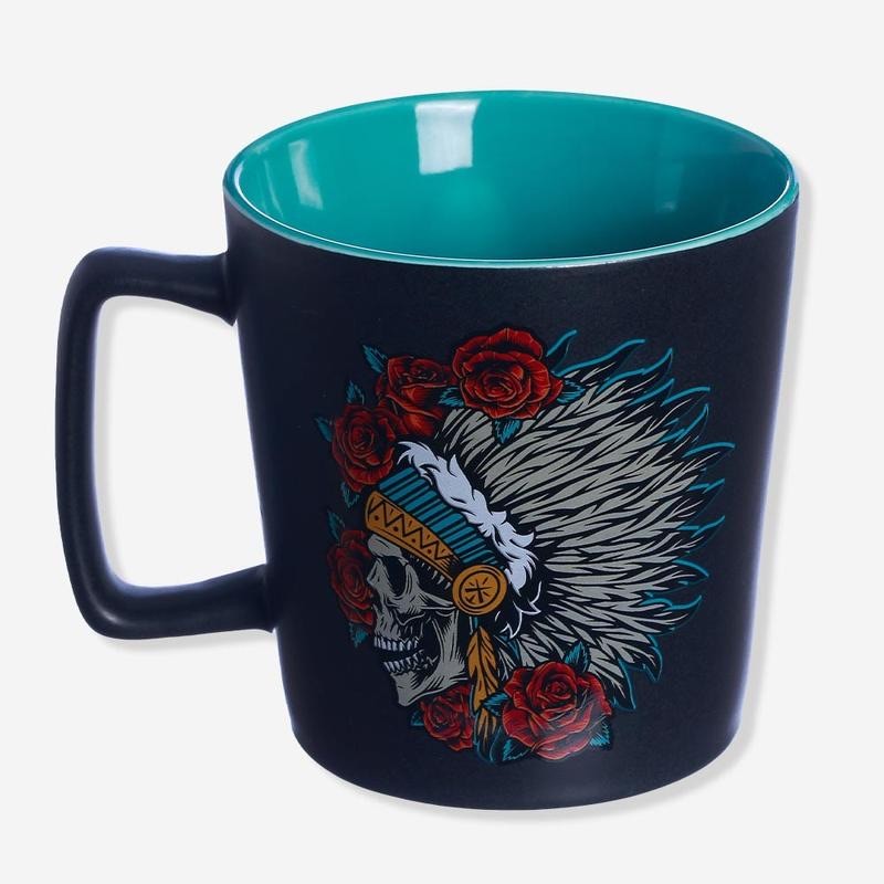 Caneca Cerâmica Buck 400ml Caveira Cacique