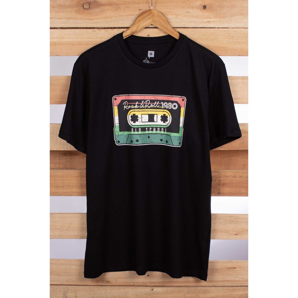 Camiseta Masculina Old School Vinho 100% Algodão Manga Curta Gola Redonda Modelagem Reta Gogocloset