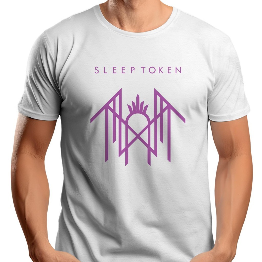 Camiseta Sleep Token Branca e Roxa em Silk 100% Algodão id.621