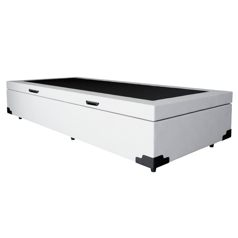 Base para Cama Box Solteiro Martin Premium com Baú (45x88x188) Branca - Home & Living